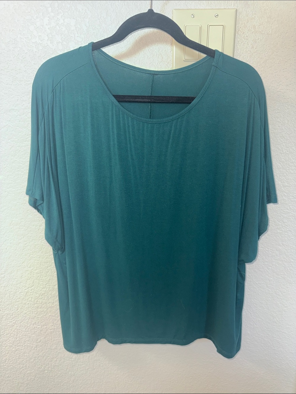 Women’s Teal Scoop Neck Relaxed Top Oversized